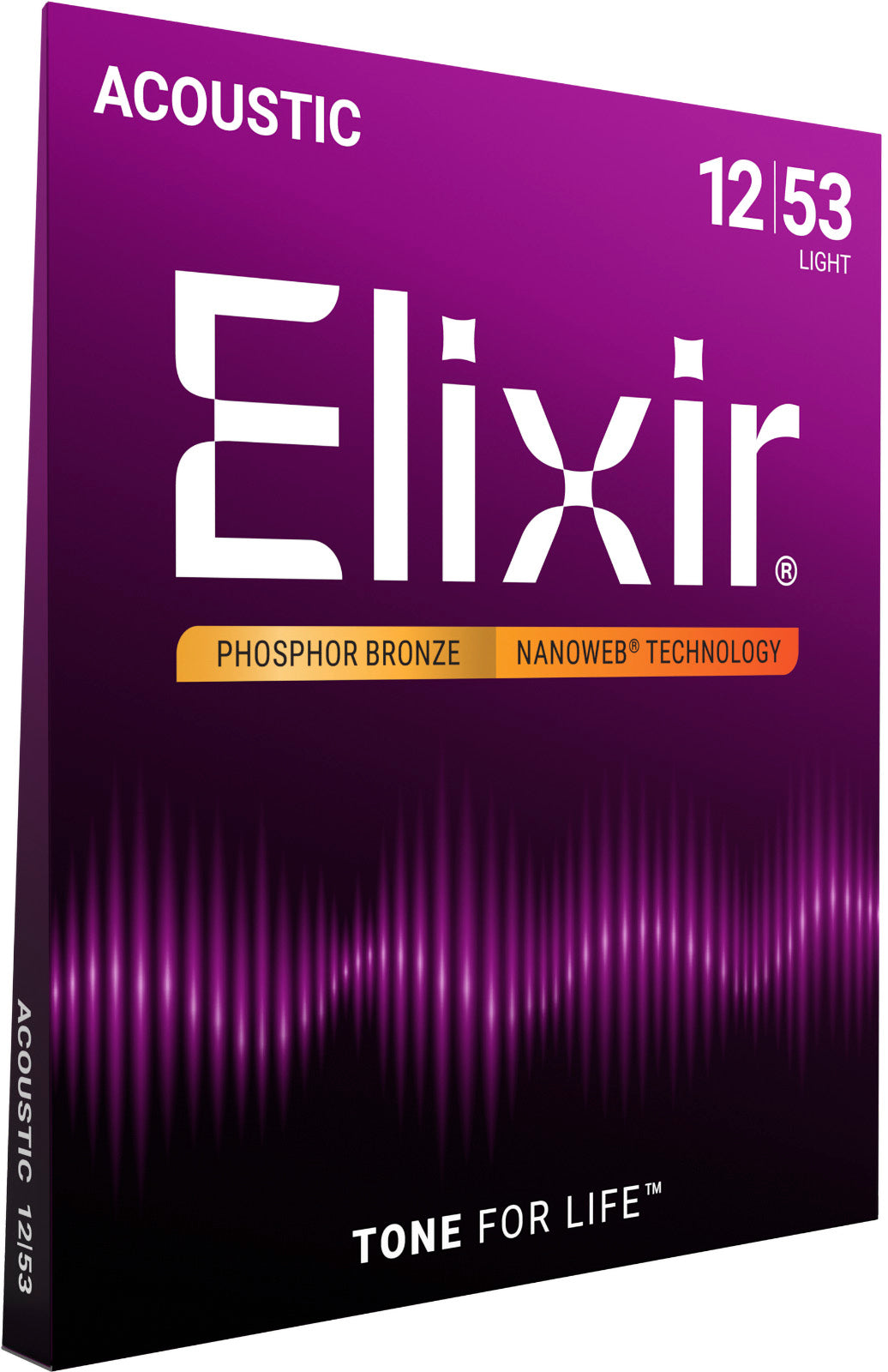 Jeu de Cordes Guitare Acoustique – Elixir 16052 Nanoweb Phosphor Bronze Light 12-53
