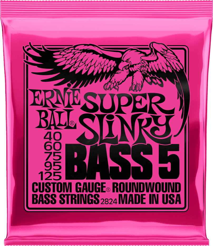 Jeu de Cordes Basse 5 Cordes – Super Slinky 40-60-75-95-125 ERNIE BALL 2824