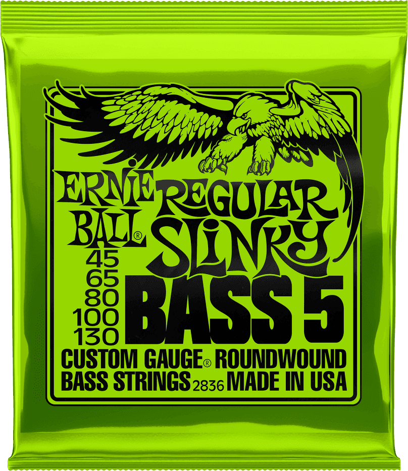 Jeu de Cordes Basse 5 Cordes – Regular Slinky 45-65-80-100-130 ERNIE BALL 2836