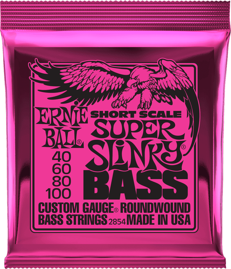 Jeu de Cordes Basse Short Scale – Ernie Ball Super Slinky 40-60-80-100 2854