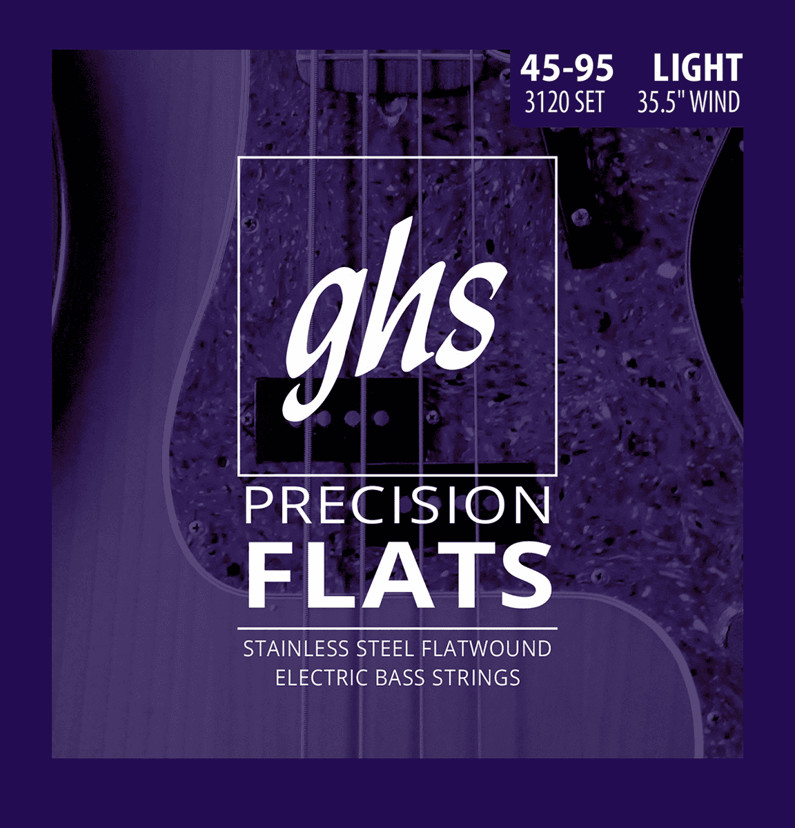 Jeu de cordes basse électrique GHS 3120 Precision Flats Medium Scale Light 45-95