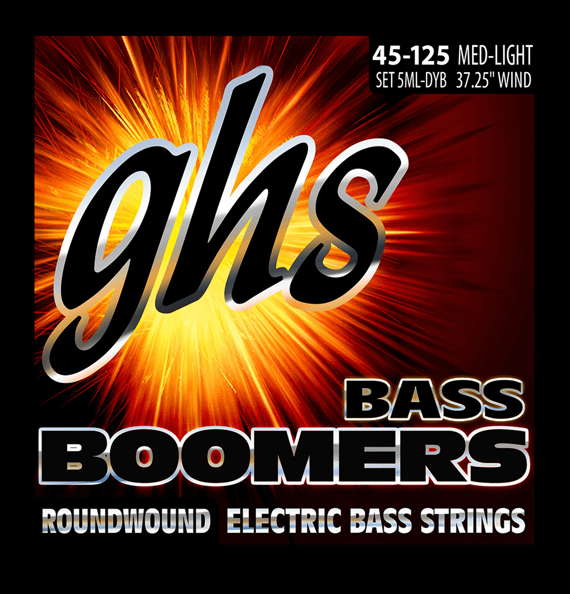 Jeu de cordes pour basse électrique GHS 5ML-DYB Boomers – 45-125 Medium Light
