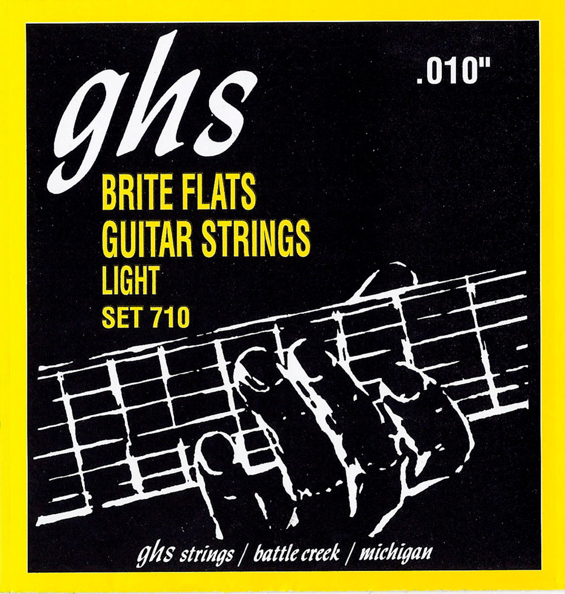 Jeu de cordes guitare électrique GHS 710 Brite Flats – Filets plats Light 09-46