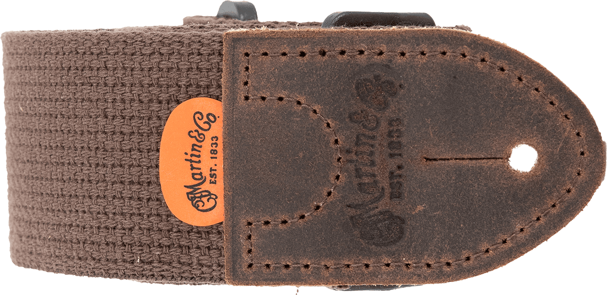 Courroie guitare tissu marron avec attaches cuir marron MARTIN A0105