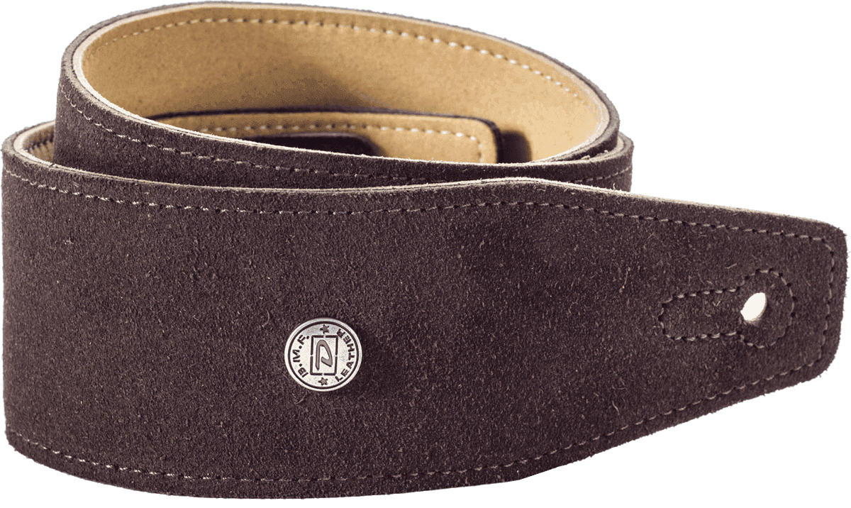 Jim Dunlop BMF-S02 Mahogany – Courroie guitare cuir suédé