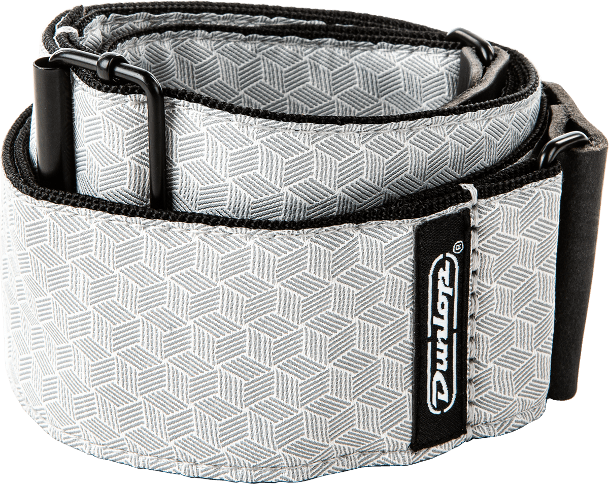 Courroie de guitare Dunlop Jacquard Cube Hatch Light Grey D6712