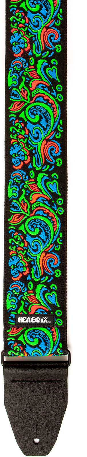 Jim Dunlop JH27 Jimi Hendrix Blacklight Love Drops Blue Strap – Courroie guitare