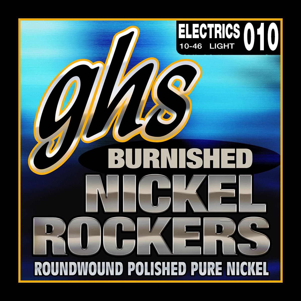 Jeu de cordes guitare électrique GHS BNR-L Burnished Nickel Rockers Light 10-46 (