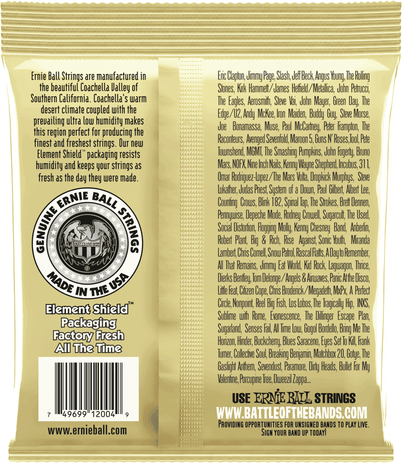 Jeu de cordes ERNIE BALL 2004 Earthwood Bronze – guitare acoustique – Light 11-52