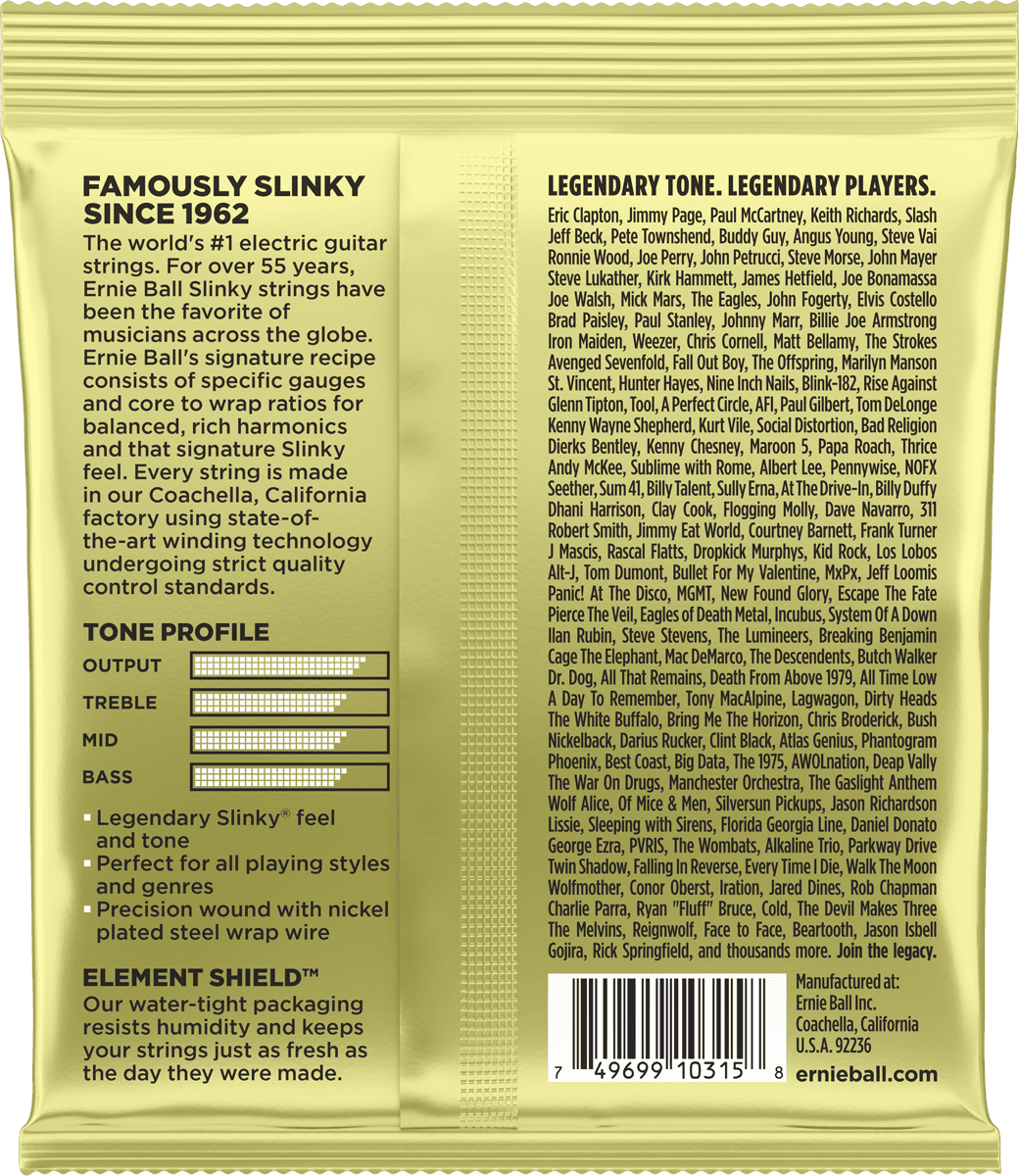 ERNIE BALL 2214 MAMMOTH SLINKY - JEU DE CORDES GUITARE ELECTRIQUE 12-62