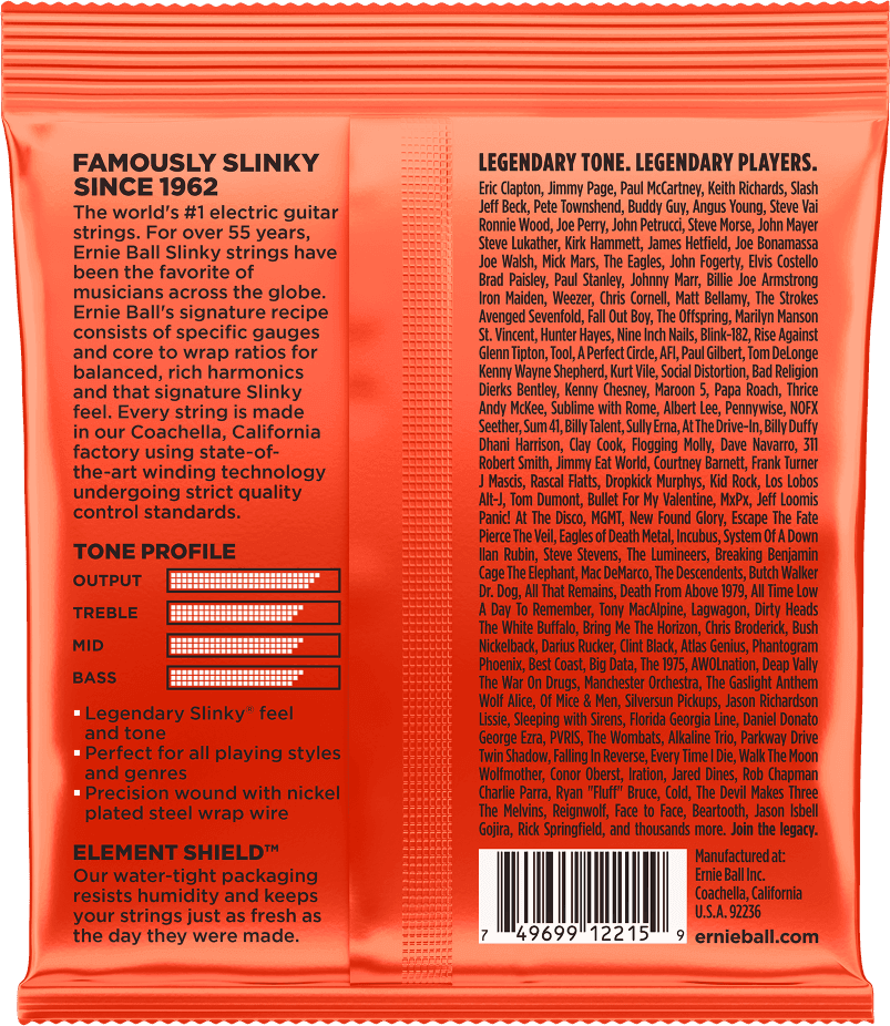 ERNIE BALL 2215 SKINNY TOP HEAVY BOTTOM - JEU DE CORDES GUITARE ELECTRIQUE 10-52