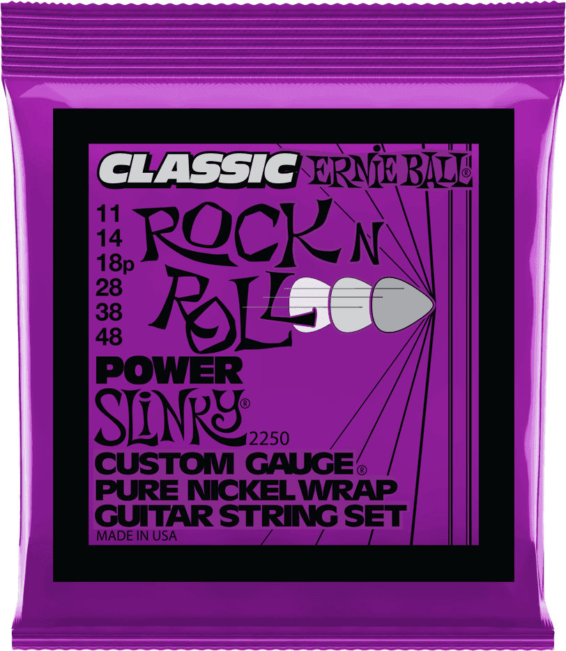 ERNIE BALL 2250 Power Slinky Classic Rock’n’Roll 11-48 – Jeu de cordes guitare électrique