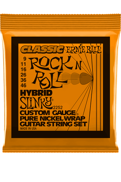 ERNIE BALL 2252 Hybrid Slinky Classic Rock ’n’ Roll 9-46 – Jeu de cordes guitare électrique