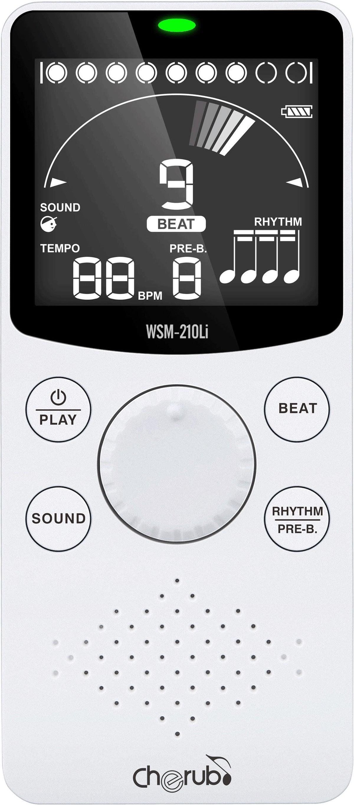 Métronome électronique compact avec support pliable - blanc CHERUB WSM-210LI
