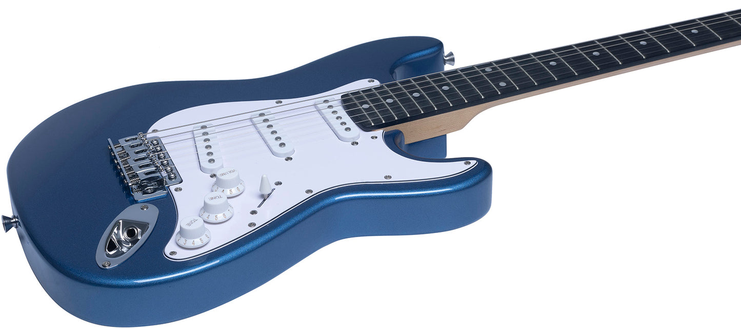 EKO ST100 Bleue – Guitare électrique type Stratocaster format 3/4