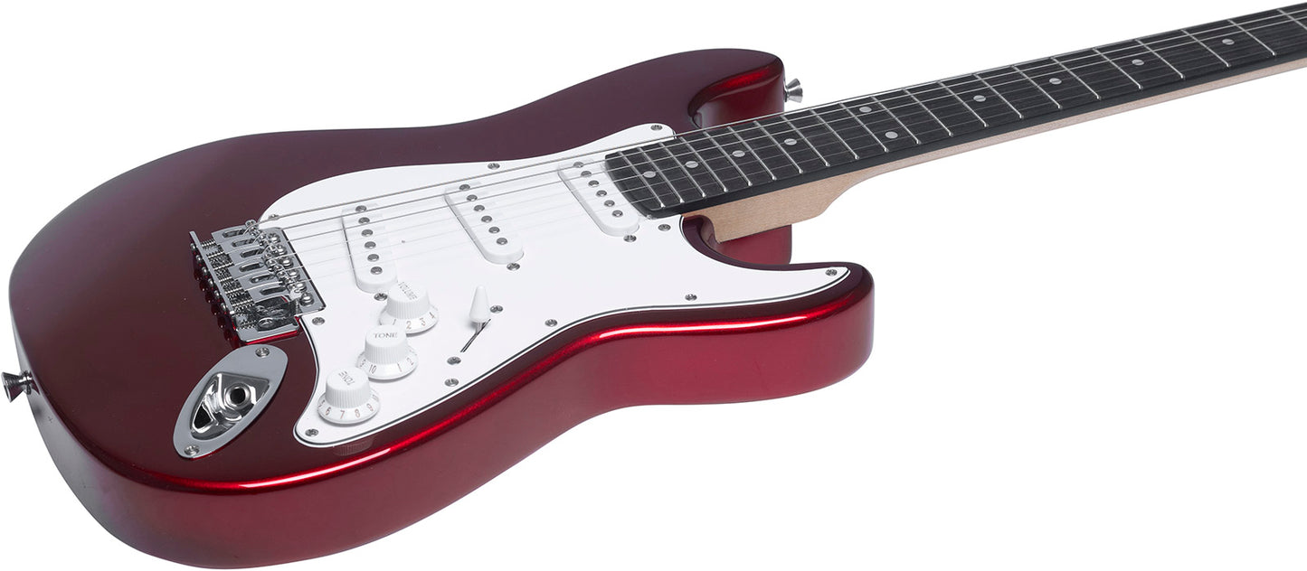EKO ST100 3/4 Rouge – Guitare électrique type Strat format 3/4