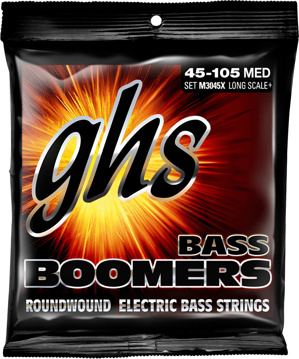 Jeu de cordes basse électrique GHS M3045X Boomers – File rond Extra Long Scale Medium 45-105 (DESTOCKAGE)
