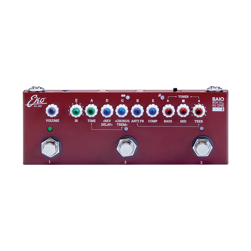 Multi-effets pour acoustiques avec IRs - sur batterie / Bluetooth EKO BAIO ACOUS