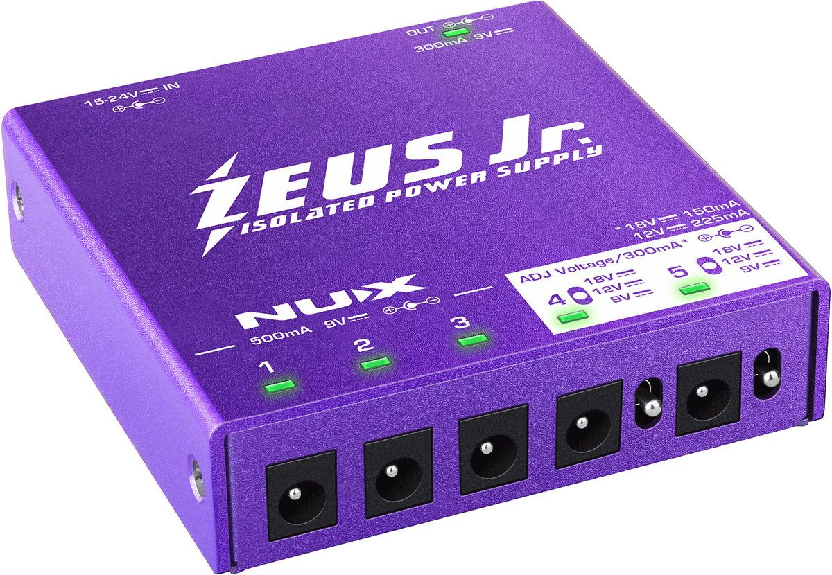 BOITIER D'ALIMENTATION POUR 6 PEDALES D'EFFET NUX ZEUS-JUNIOR