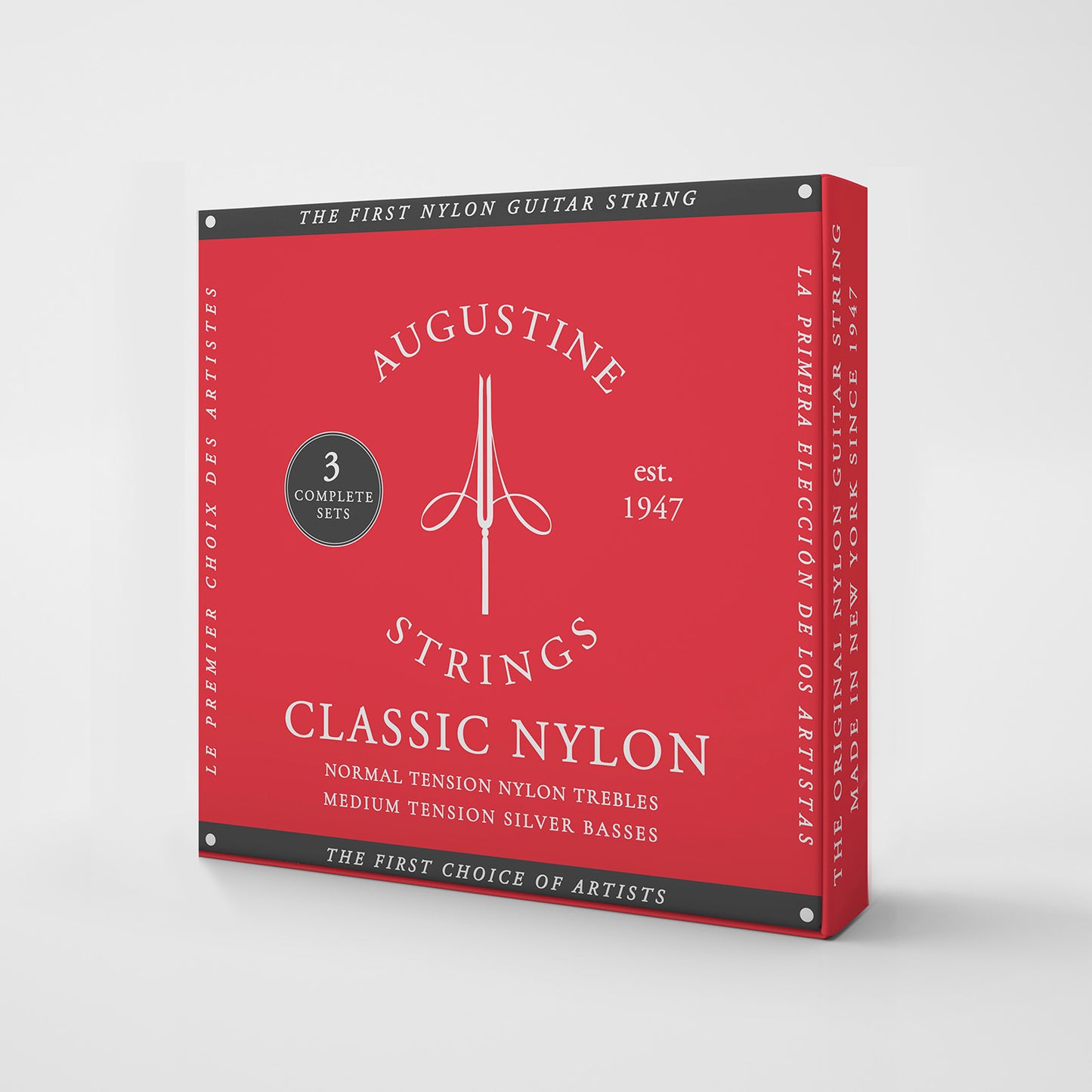 Pack de 3 jeux de cordes guitare classique AUGUSTINE Classic Rouge – Tirant Normal