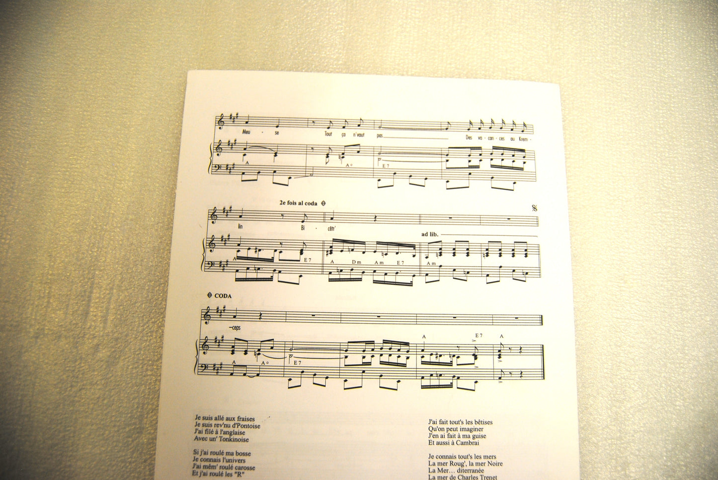 Partition un clair de lune a maubeuge - piano chant - OCCASION