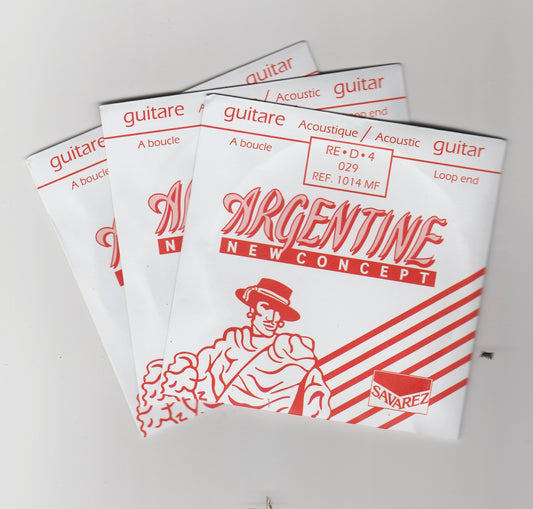 Corde guitare jazz manouche ARGENTINE Ré 4ème 029 - lot de 3