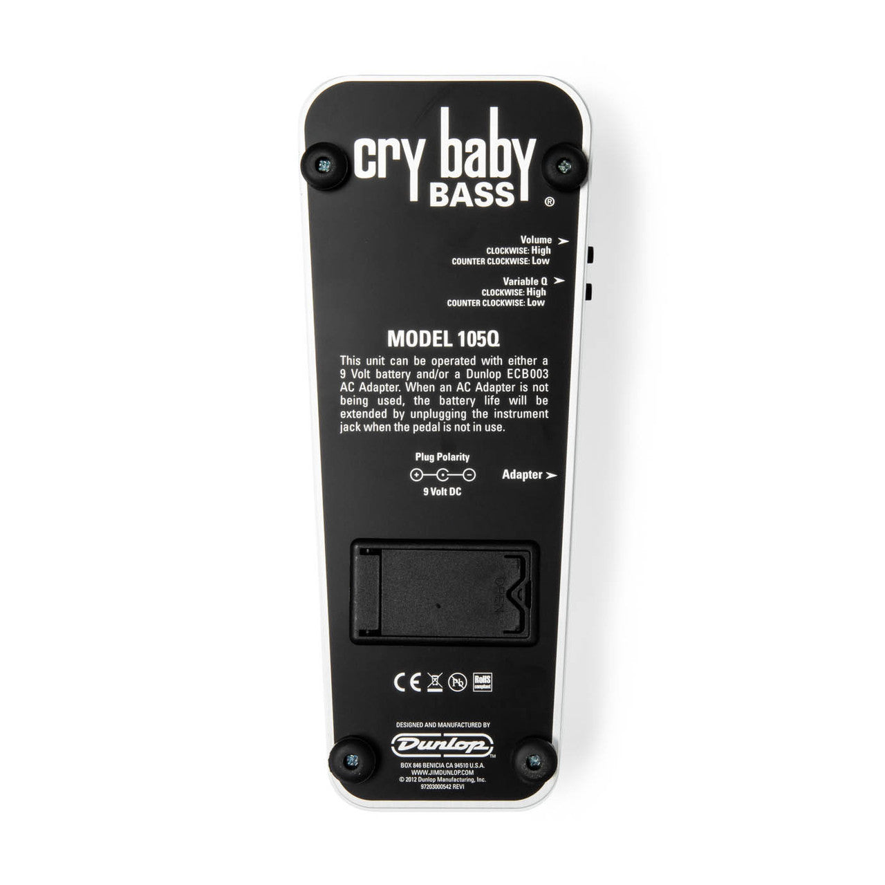 Pédale Wah Standard – Cry Baby Bass Wah DUNLOP 105Q