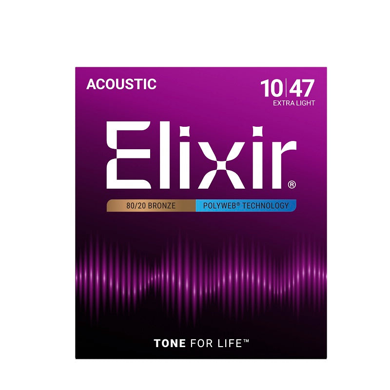 Jeu de cordes guitare acoustique ELIXIR 11000 Polyweb Bronze Extra Light 10-47