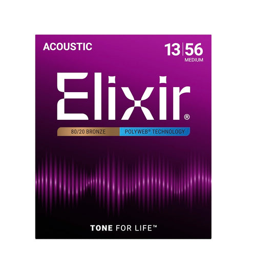 Jeu de cordes guitare acoustique ELIXIR 11100 Polyweb Bronze – Medium 13-56