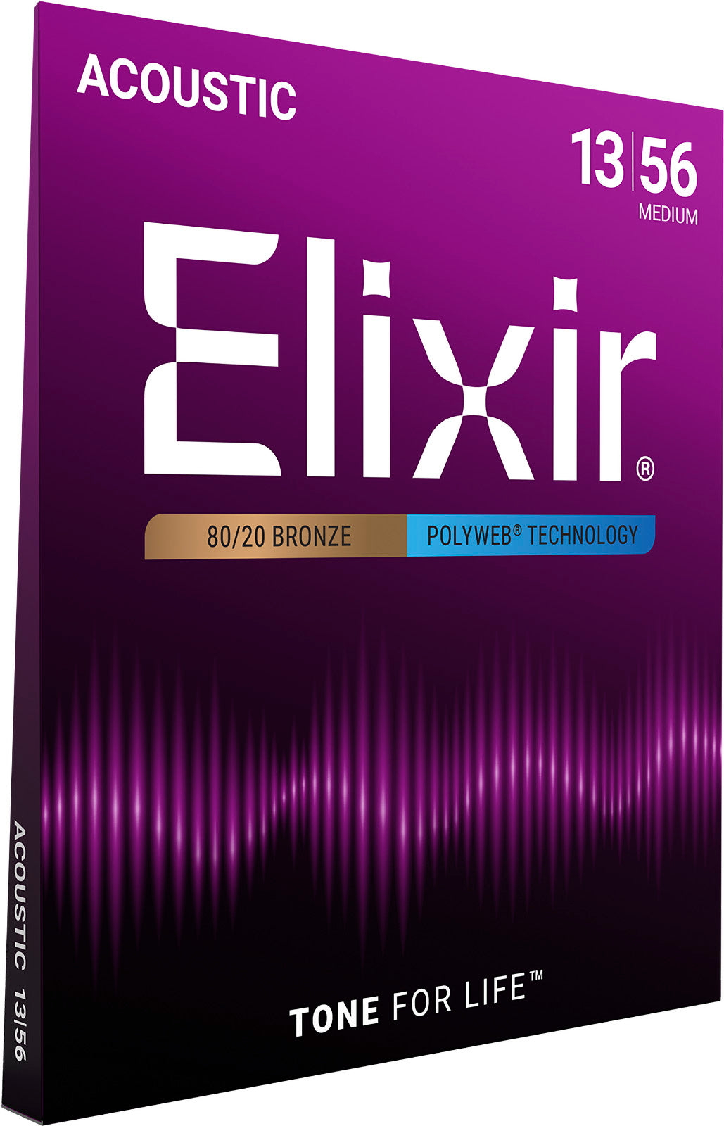 Jeu de cordes guitare acoustique ELIXIR 11100 Polyweb Bronze – Medium 13-56