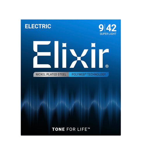 Jeu de cordes guitare électrique ELIXIR 12000 Polyweb Super Light 09-42