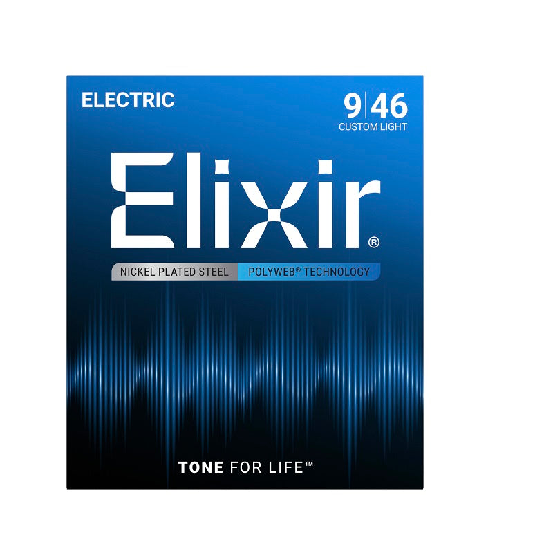Jeu de cordes guitare électrique ELIXIR 12025 POLYWEB Custom Light 09-46
