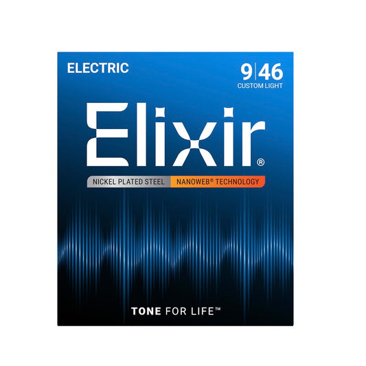 Jeu de cordes guitare électrique ELIXIR 12027 NANOWEB Custom Light 09-46