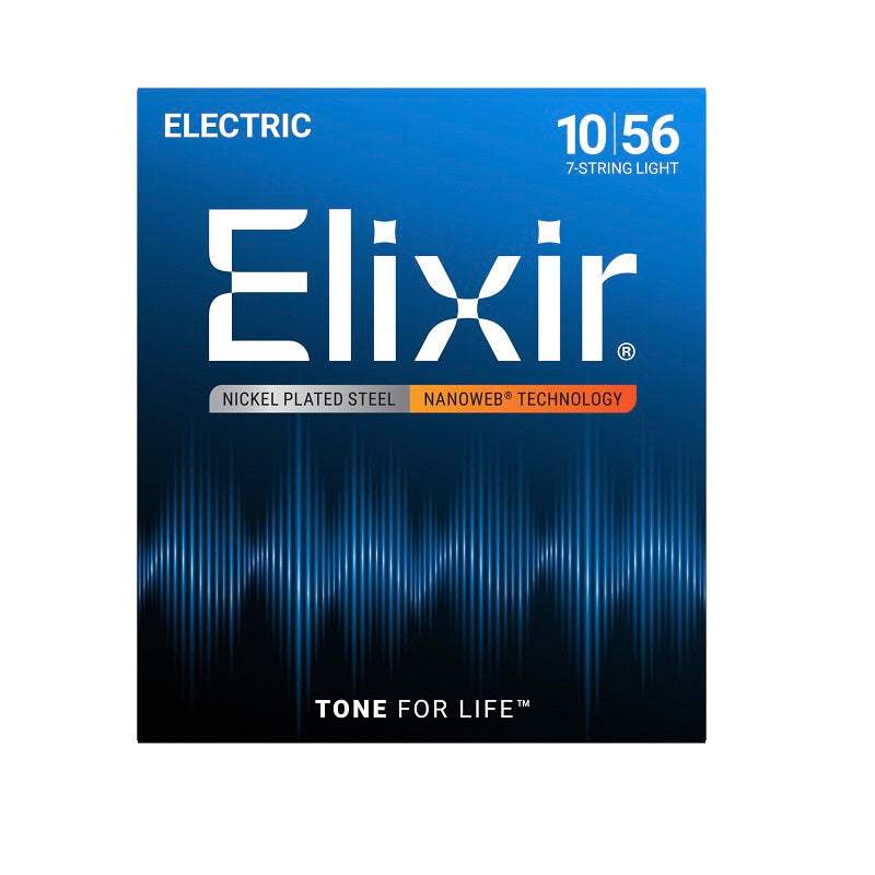 Jeu de cordes guitare électrique ELIXIR 12057 NanoWeb – 7 cordes 10-56