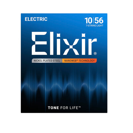 Jeu de cordes guitare électrique ELIXIR 12057 NanoWeb – 7 cordes 10-56