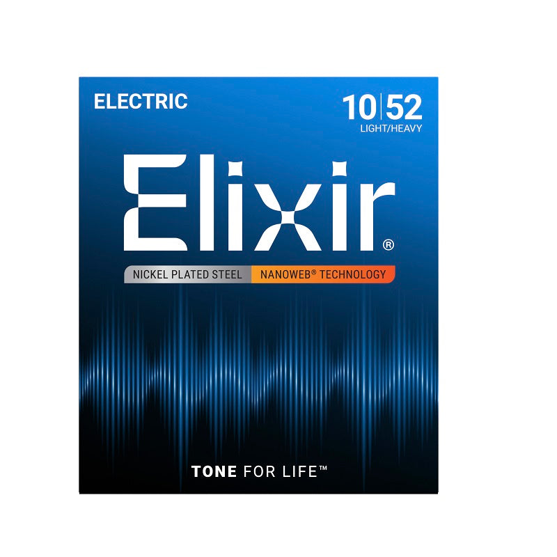 Jeu de cordes guitare électrique ELIXIR 12077 Nanoweb Light/Heavy 10-52