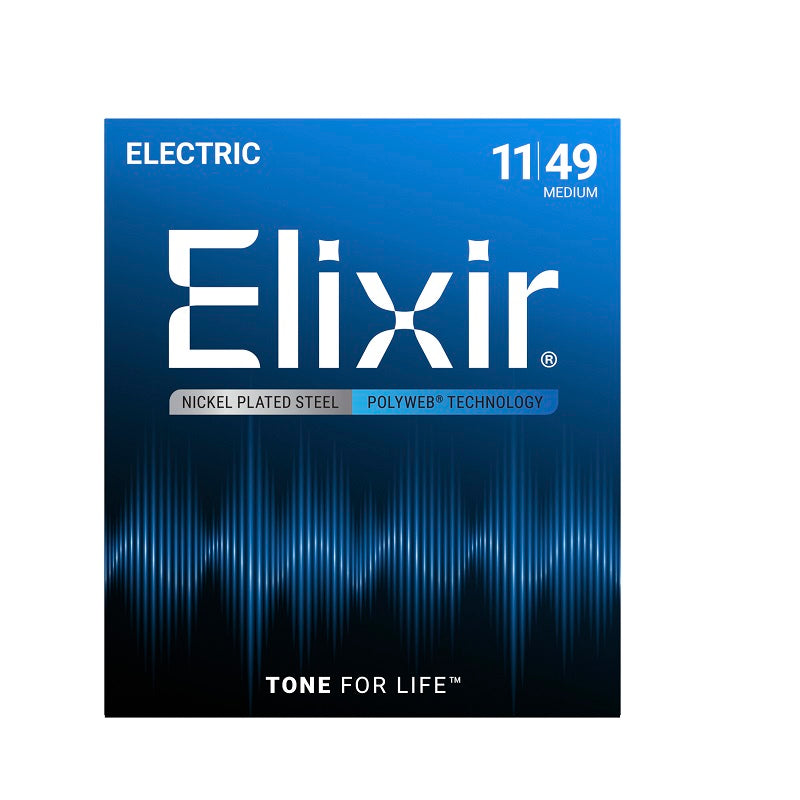 Jeu de cordes guitare électrique ELIXIR 12100 POLYWEB – Medium 11-49