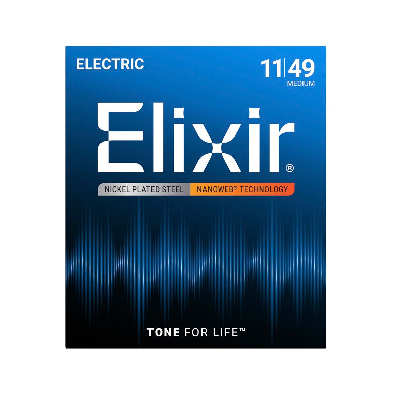 Jeu de cordes guitare électrique ELIXIR 12102 NanoWeb Medium 11-49