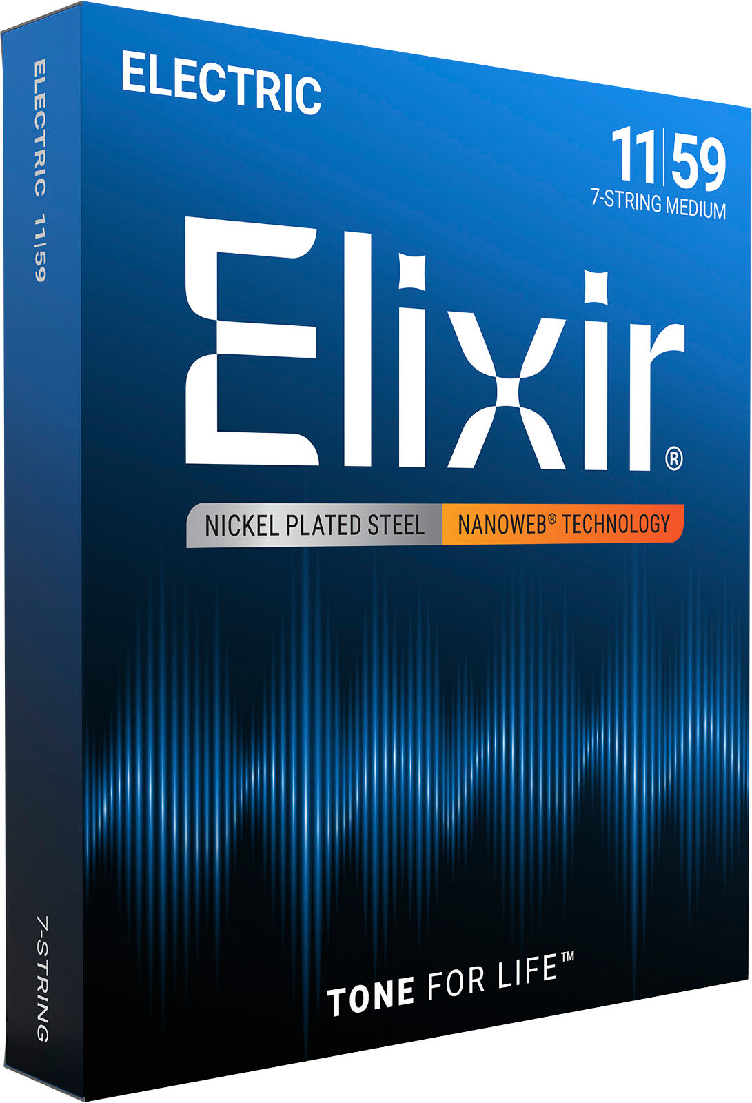 Jeu de cordes guitare électrique ELIXIR 12106 Nanoweb – 7 cordes Medium 11-59