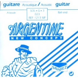 Cordes guitare jazz manouche ARGENTINE – Sol (3ᵉ) à boule .023 – Lot de 3