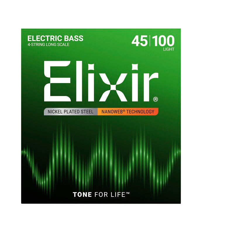 Jeu de cordes pour basse électrique ELIXIR 14052 Nanoweb Nickel Light 45-100