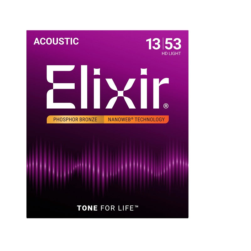 Jeu de Cordes Guitare Acoustique – Elixir 16052 Nanoweb Phosphor Bronze Light 12-53