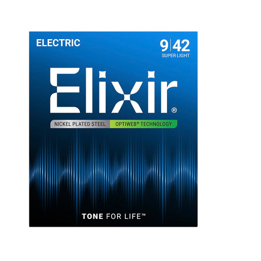 Jeu de cordes guitare électrique ELIXIR 19002 OPTIWEB Super Light 9-42