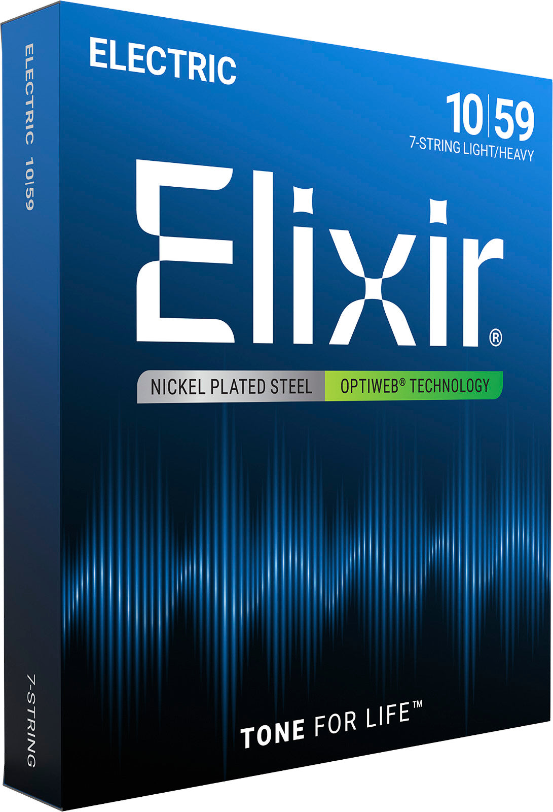 Jeu de cordes guitare électrique ELIXIR 19074 OPTIWEB – 7 cordes Light/Heavy 10-59