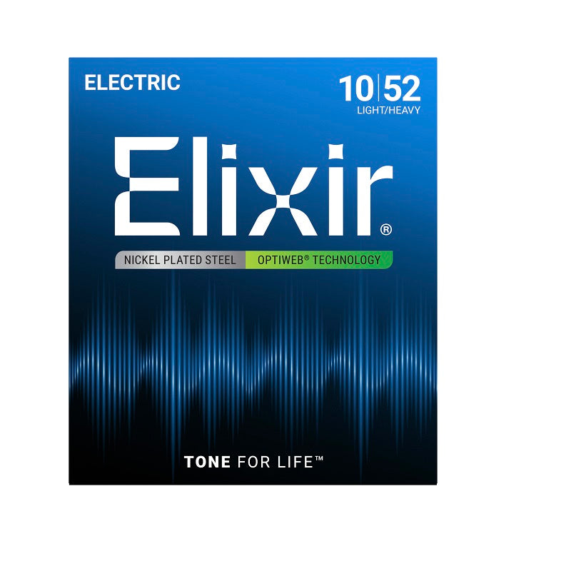 Jeu de cordes guitare électrique ELIXIR 19077 OPTIWEB Light-Heavy 10-52