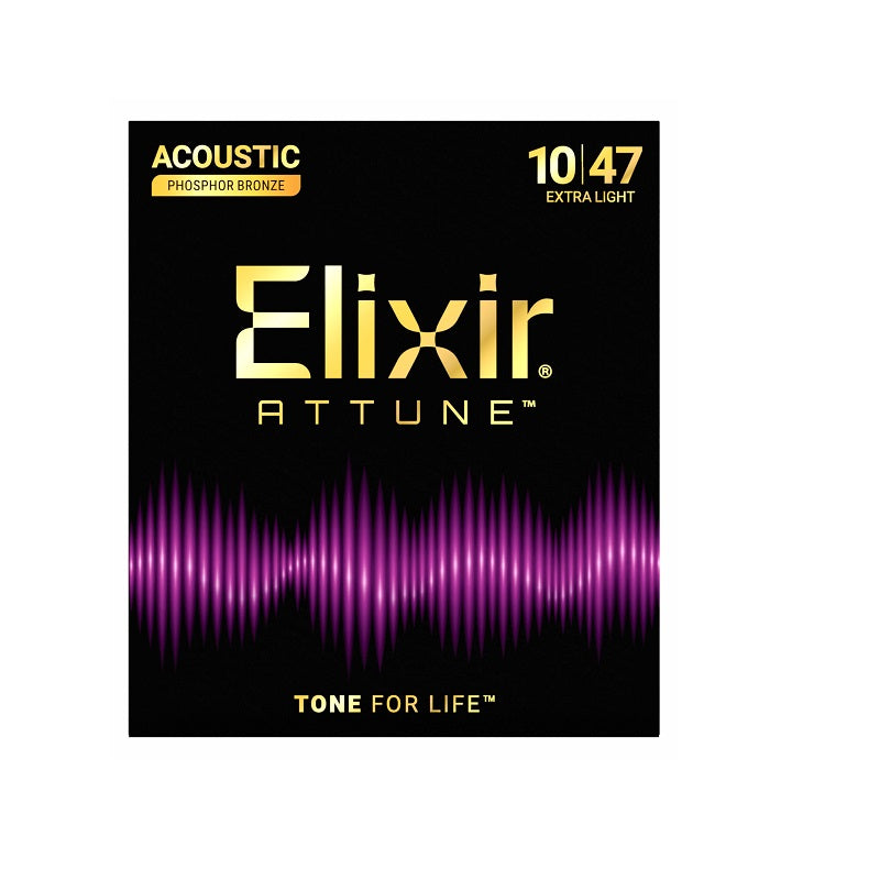 Jeu de Cordes Guitare Acoustique Elixir 21102 Acoustic Phosphor Bronze ATTUNE Extra Light 10-47