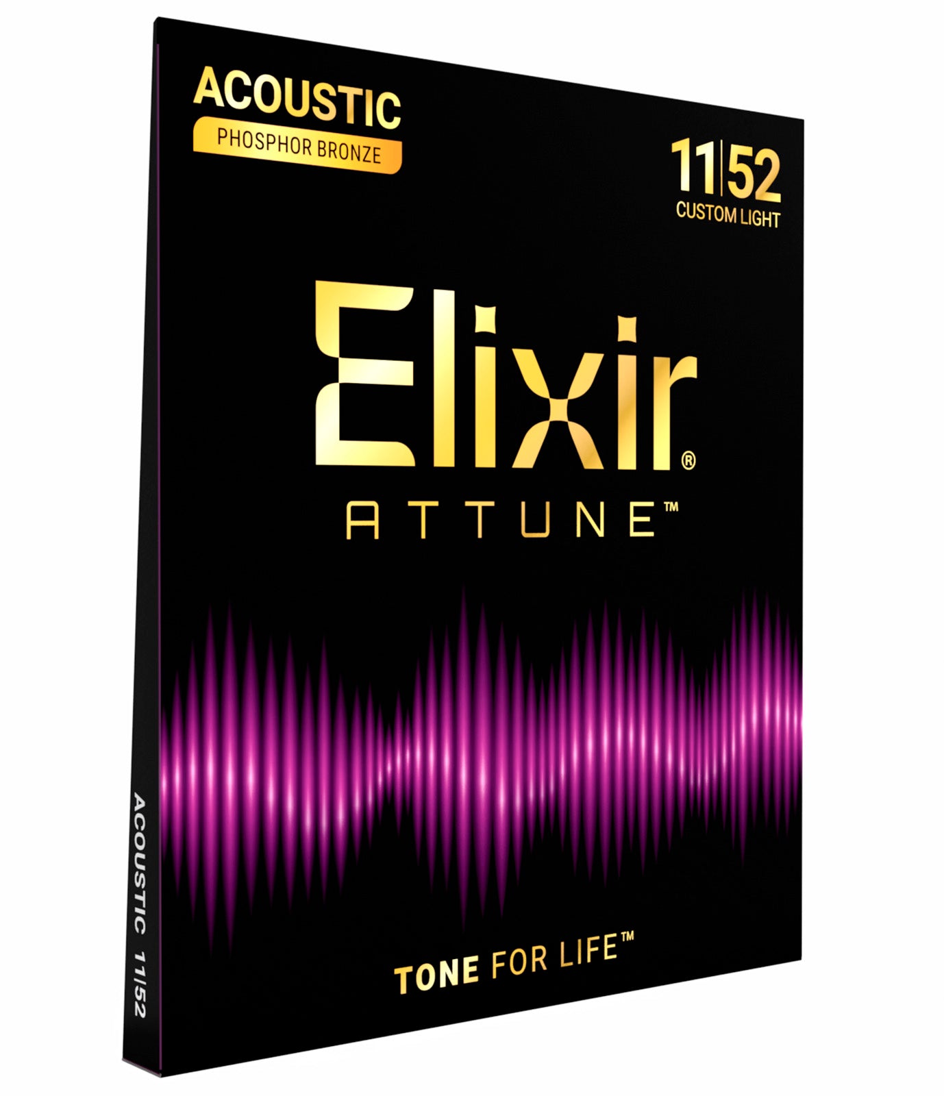 Jeu de Cordes Guitare Acoustique Elixir 21027 NANOWEB 80/20 Bronze Custom Light 11-52