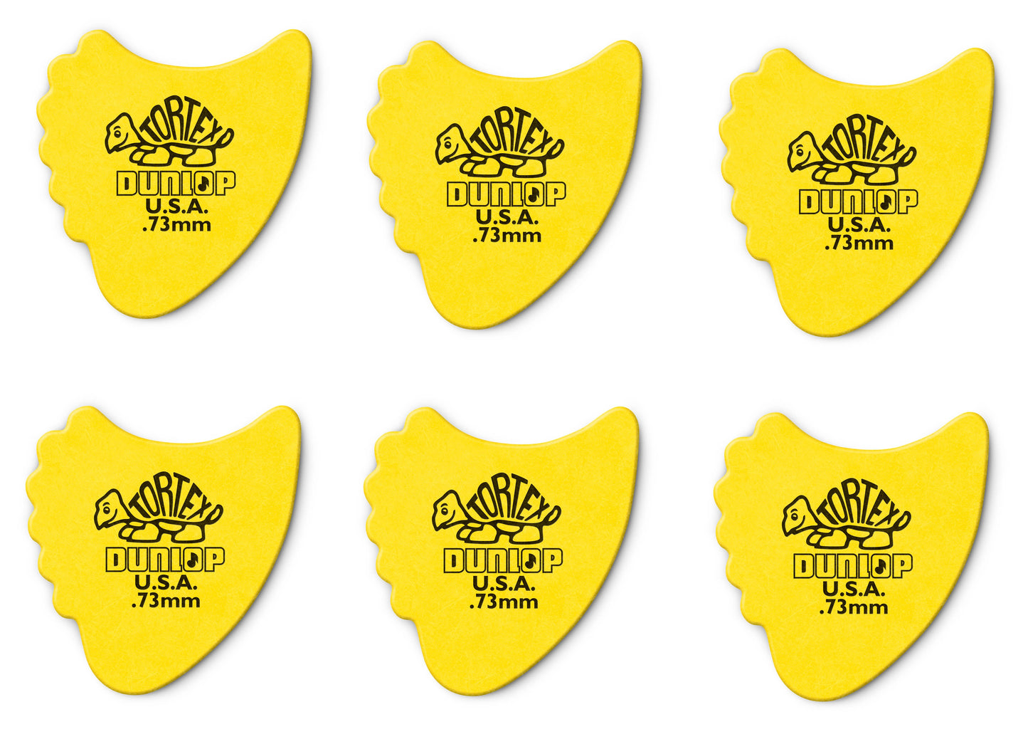 Lot de 6 médiators Dunlop Tortex Fin 0,73 mm 414R73