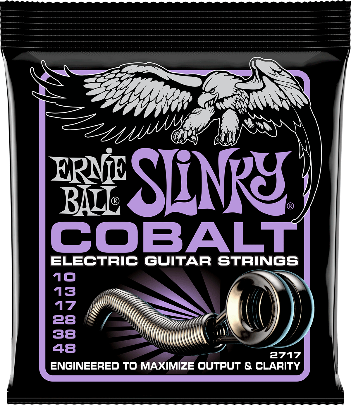 Jeu de cordes guitare électrique Ernie Ball 2717 Slinky Cobalt Ultra Slinky 10-48