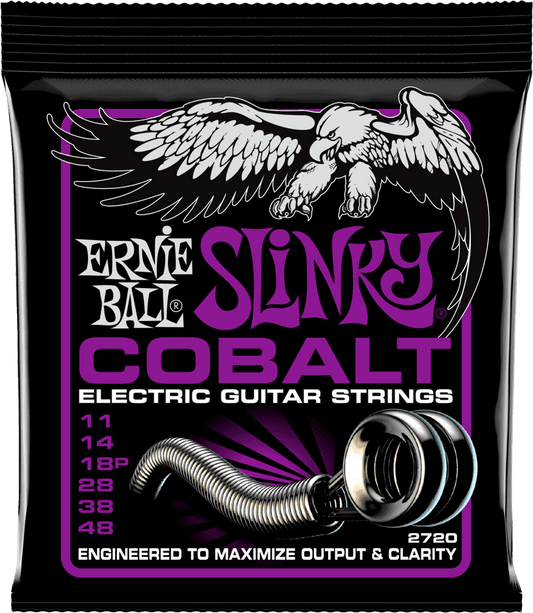 Jeu de cordes guitare électrique ERNIE BALL 2720 Slinky Cobalt Power Slinky 11-48